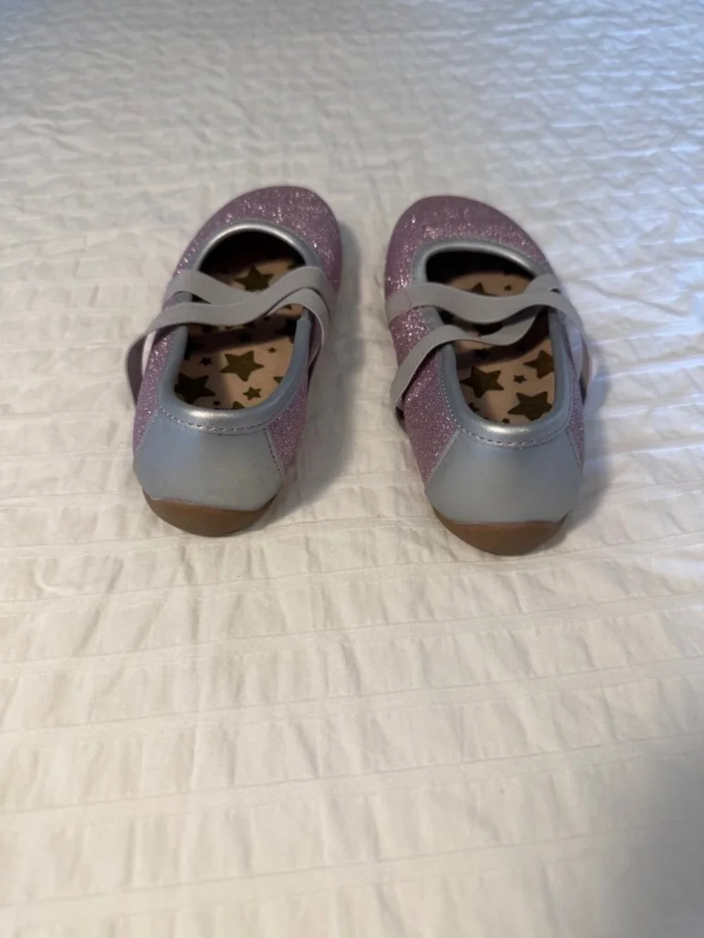 Livie & Luca Aurora Pink Purple Glitter Elastic Cross Strap Mary Jane Shoes 11